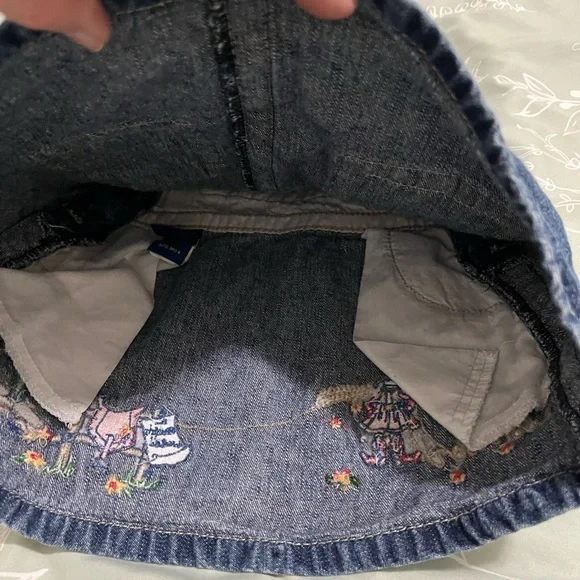 OshKosh B'gosh Denim Baby Overall Dress Cowgirls Wanted Embroidery Vintage 3/6MO - Picture 6 of 9